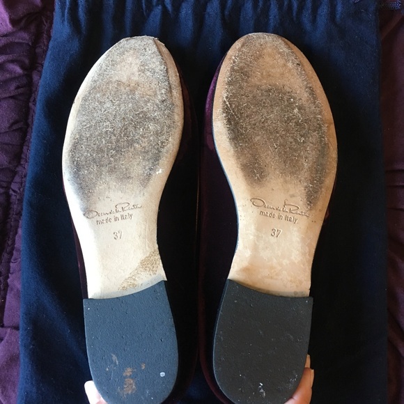 { OSCAR DE LA RENTA } Suede Driver Flat - Picture 4 of 4